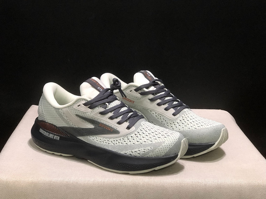 Brooks Adrenaline GTS 24 Support Road Running Shoes Light Grey Dark Navy Copper