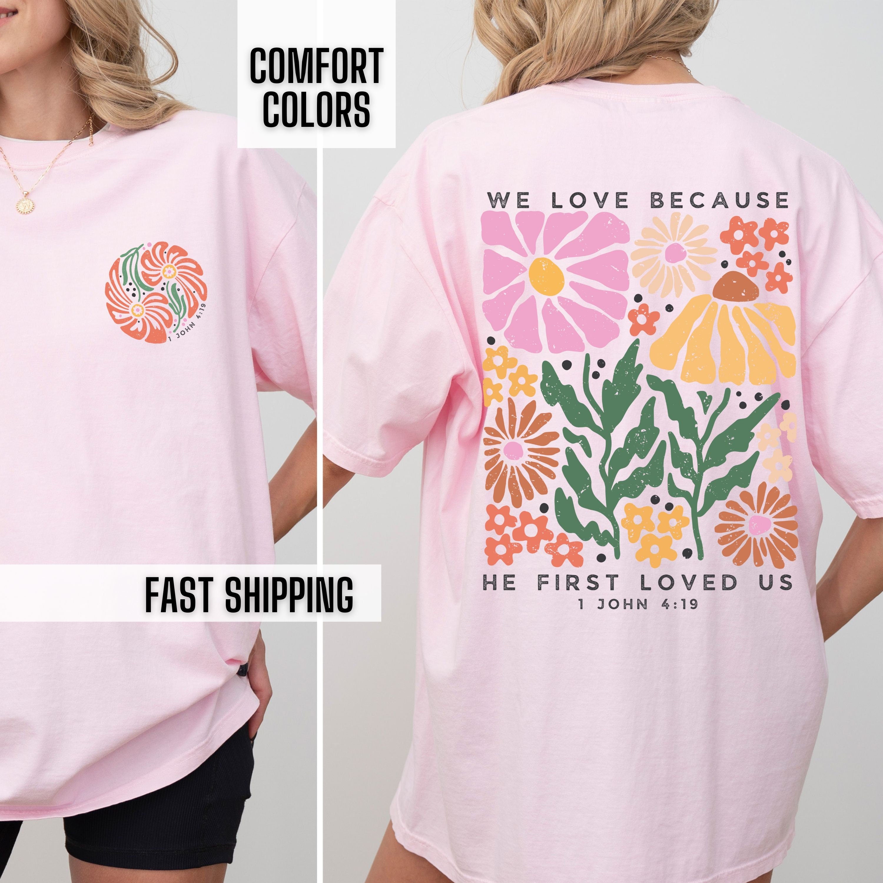 Boho Christian Shirt Comfort Color Women Jesus Tee Vintage Faith Tshirt Floral Religious T Shirt Retro Bible Verse Clothes Trendy Streetwear