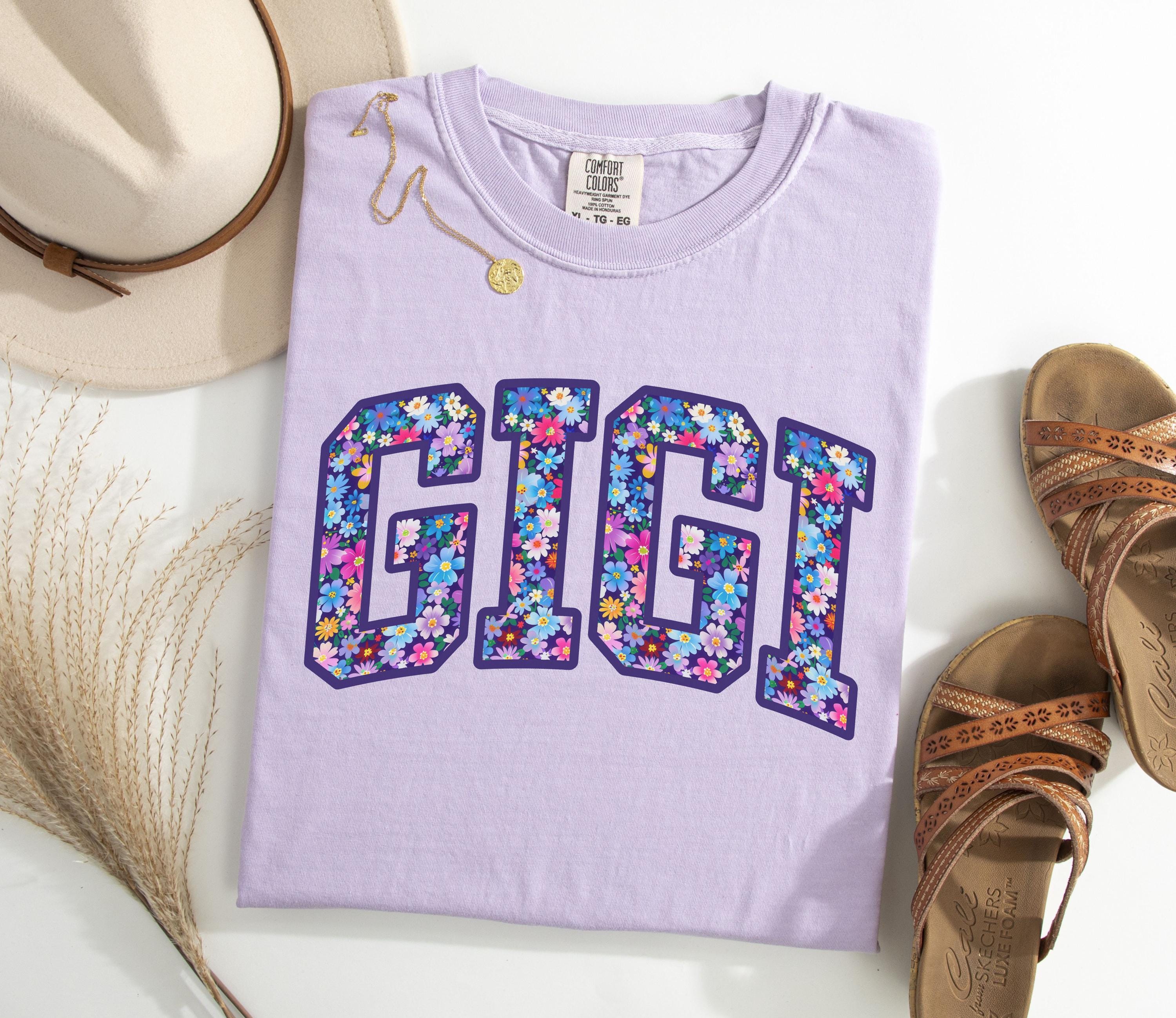 Comfort Colors Gigi Shirt, Floral Gigi Tee, Trendy Gigi Tshirt, Women's Flower Gigi  Gift, Pregnancy Reveal Gift for New Gigi, Grandma Shirt