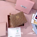 Caramel Small Wallet In Matelassé Nappa Leather