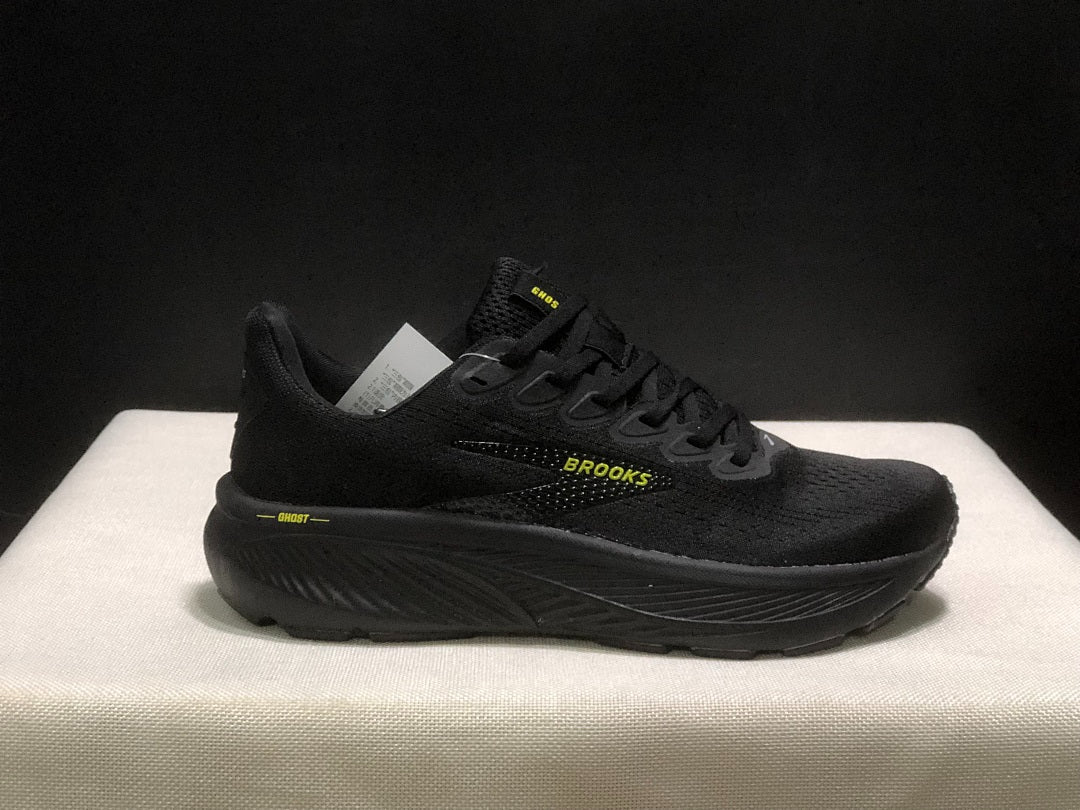 Brooks Ghost 17 Neutral Road Running Shoes Black Lime Yellow