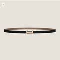 HM FOCUS BUCKLE & REVERSIBLE BLACK AND CAMEL BROWN LEATHER STRAP 13MM COPPER HARDWARE