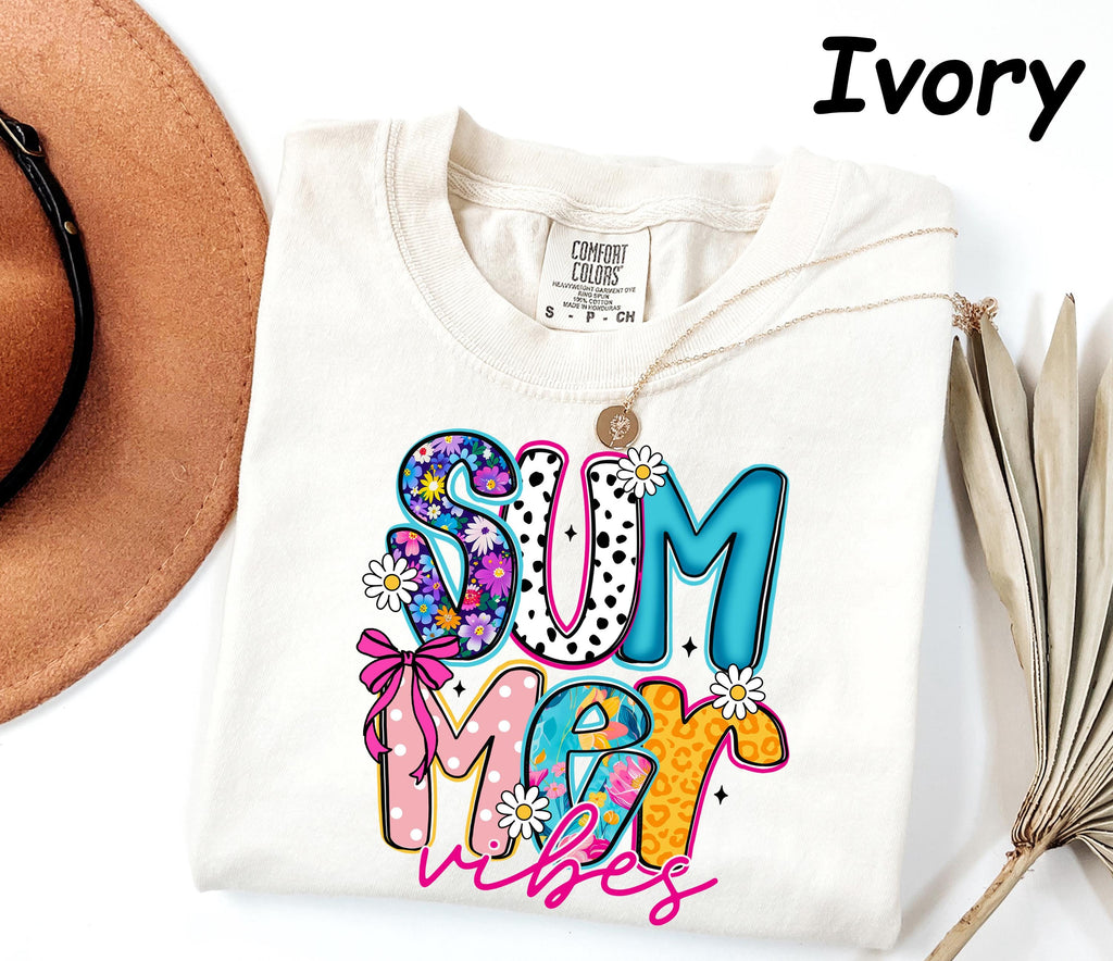 Comfort Colors® Summer Vibes Tshirt, Neon Trendy Summer Shirt, Summer Shirt, Distressed Beach Tee, Sunshine Shirt, 2026 Trendy Women's Shirt