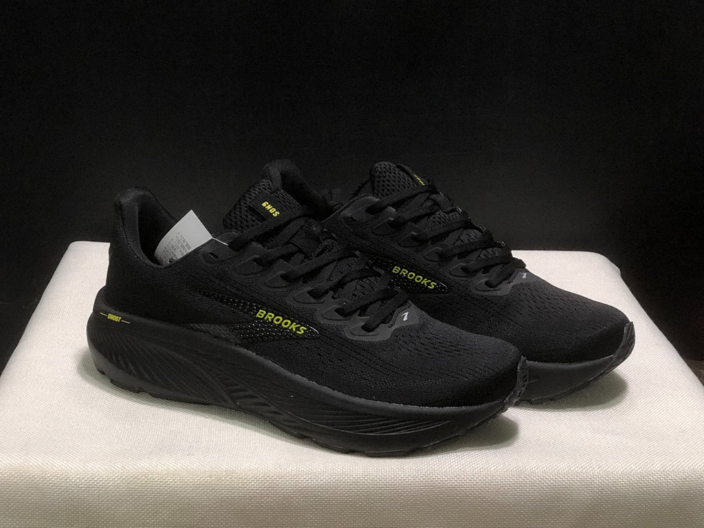 Brooks Ghost 17 Neutral Road Running Shoes Black Lime Yellow