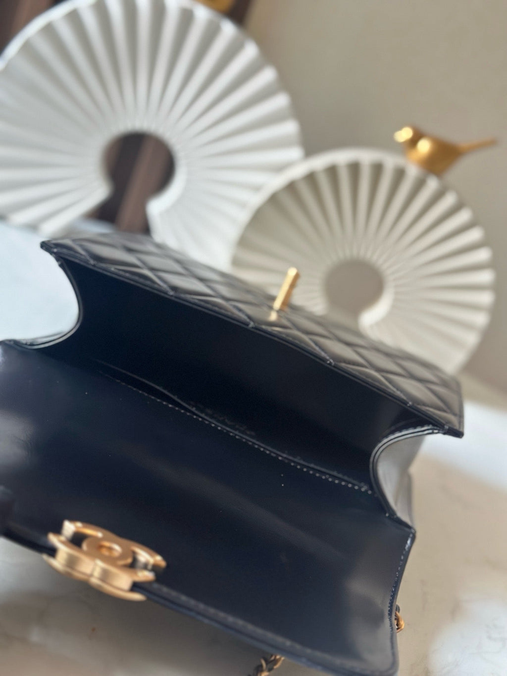 CC Wallet With Strap 22cm Black Quited Lambskin 286330