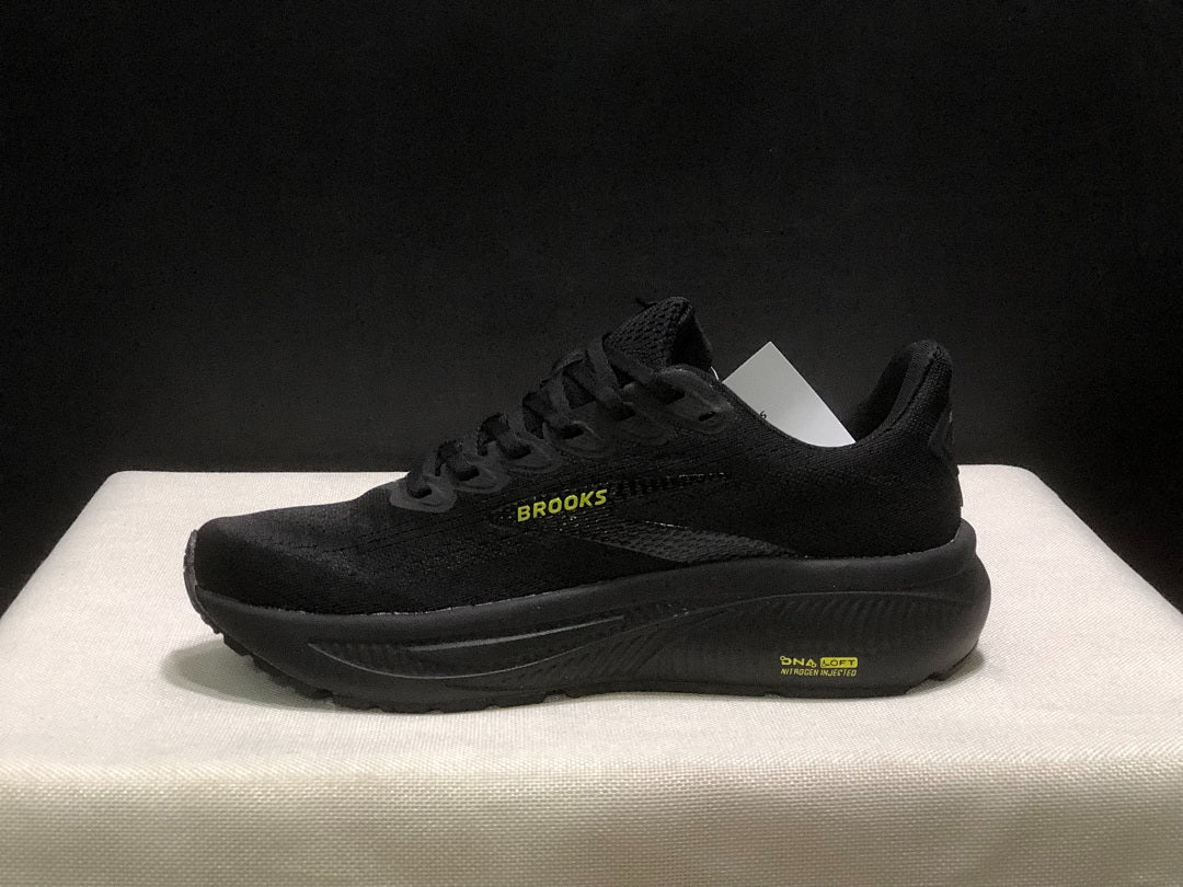 Brooks Ghost 17 Neutral Road Running Shoes Black Lime Yellow