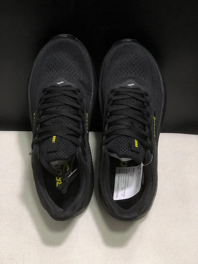 Brooks Ghost 17 Neutral Road Running Shoes Black Lime Yellow