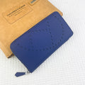 HM Silk'in Holed Classic Wallet 20 Cobalt Grained Calfskin