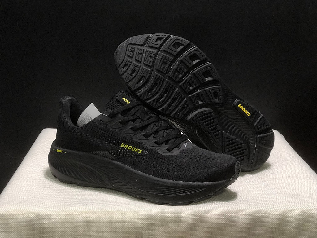 Brooks Ghost 17 Neutral Road Running Shoes Black Lime Yellow
