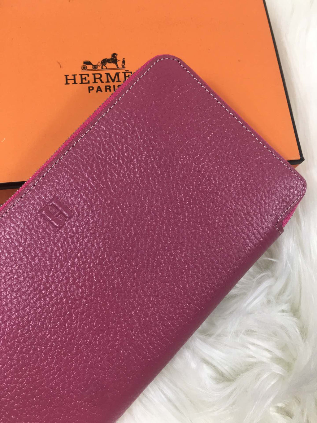 HM Silk'in Classic Wallet 20 Burgundy Grained Calfskin