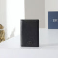 CD Icon Bifold Wallet Black Grain Leather