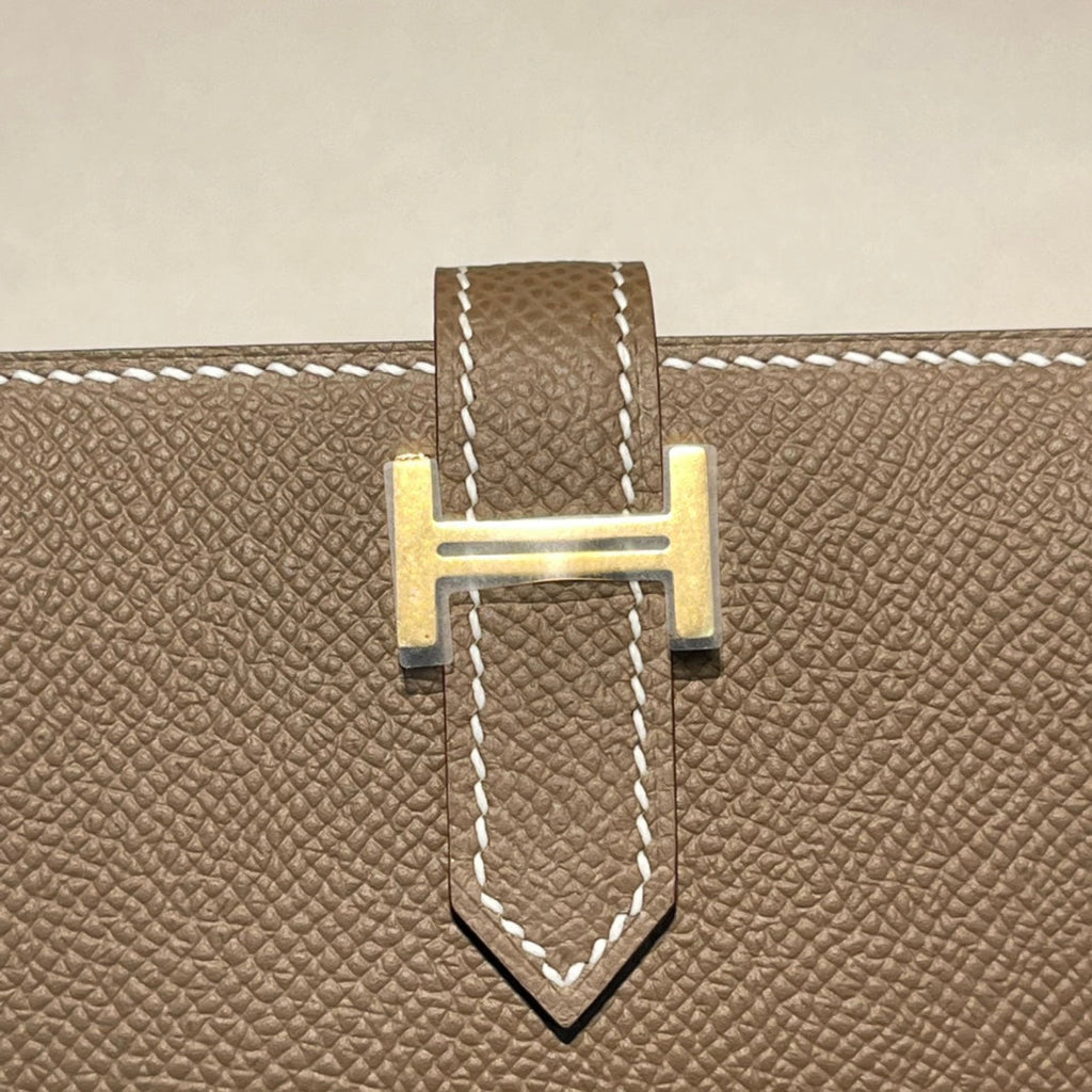 HM Mini Bearn Wallet 10.5 Etoupe Epsom GHW