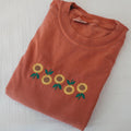 Embroidered Sunflowers Comfort Colors Tee, Cute Vintage Flower Embroidered Ultra Soft Tee, Cottagecore TShirt