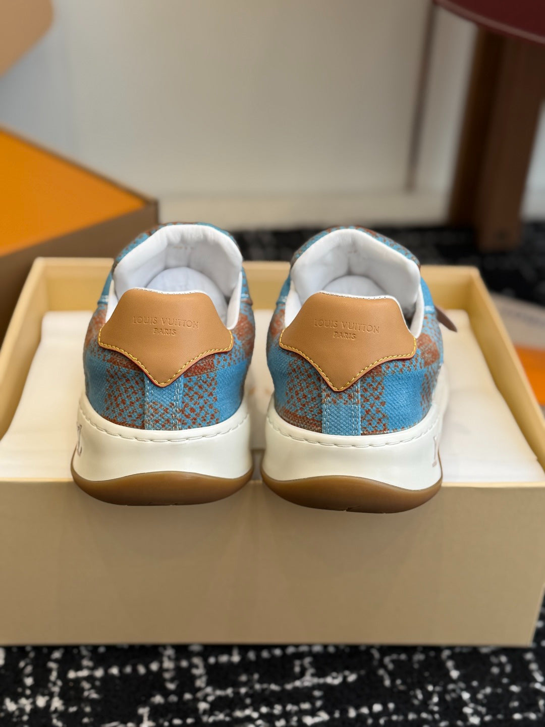Louis Vuitton LV Tilted Sneaker (Blue & Terracotta Check)