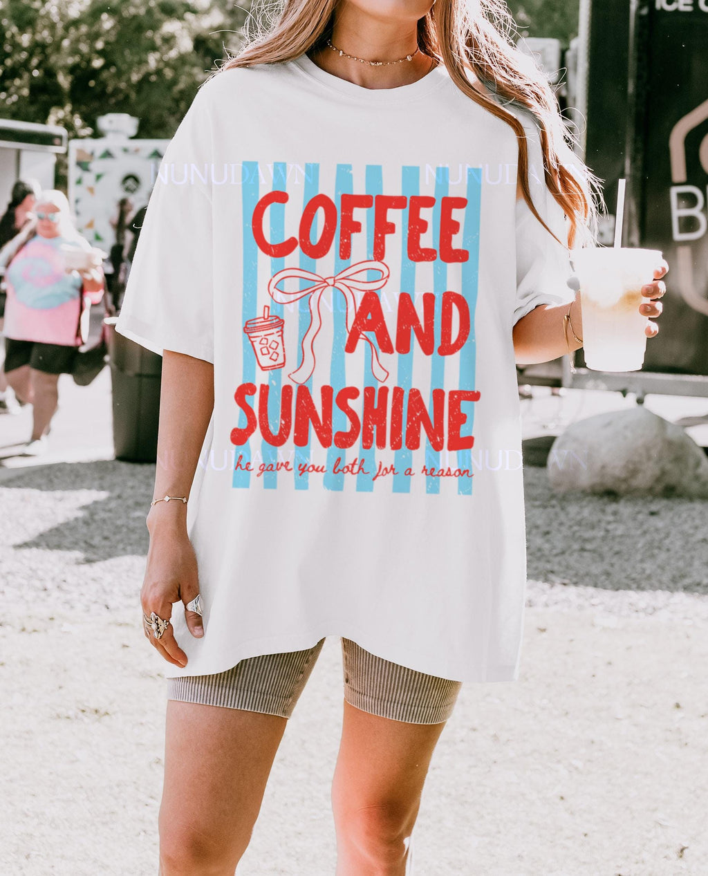 Iced Coffee Sunshine Shirt Comfort Colors Tee Retro Summer Graphic Tshirt Coffee Lover Gift Trendy Women Shirt