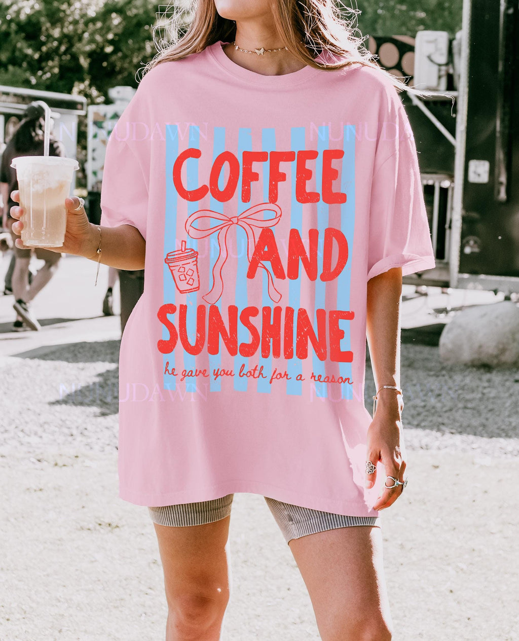Iced Coffee Sunshine Shirt Comfort Colors Tee Retro Summer Graphic Tshirt Coffee Lover Gift Trendy Women Shirt
