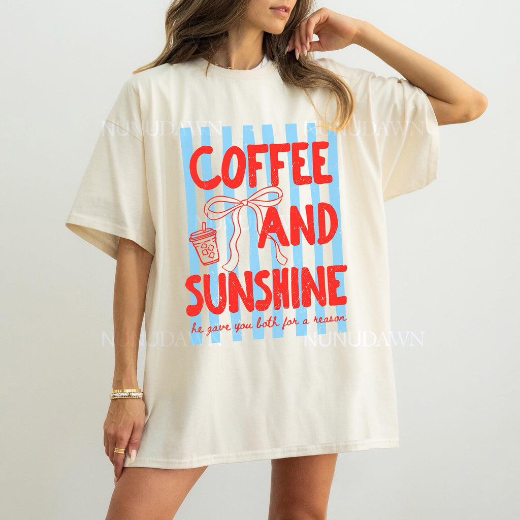 Iced Coffee Sunshine Shirt Comfort Colors Tee Retro Summer Graphic Tshirt Coffee Lover Gift Trendy Women Shirt