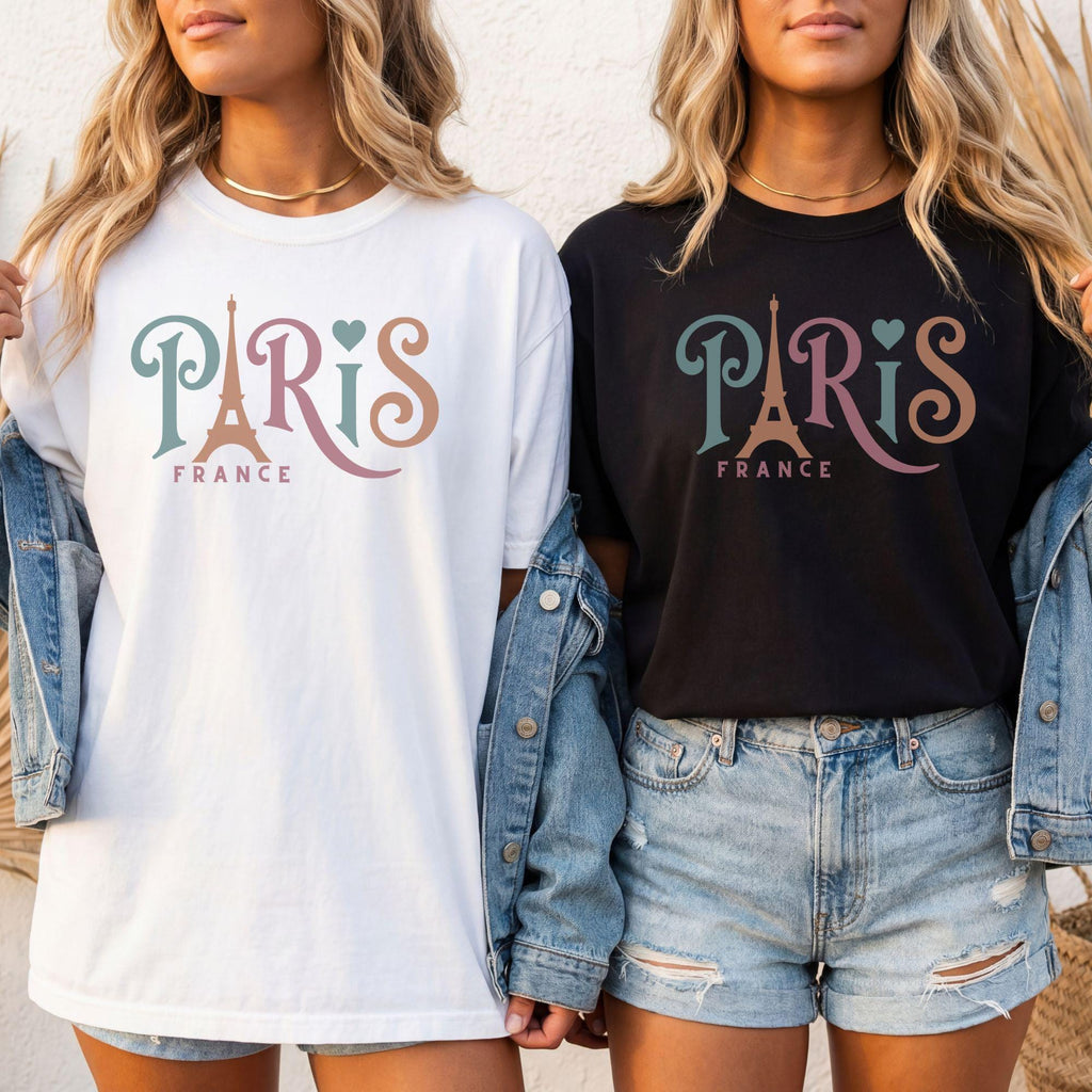Comfort Colors Paris Eiffel Tower T-shirt French Paris Trip Shirt Trendy Paris Trip Tshirt Gift Old Money Aesthetic Girls Trendy Travel Tee