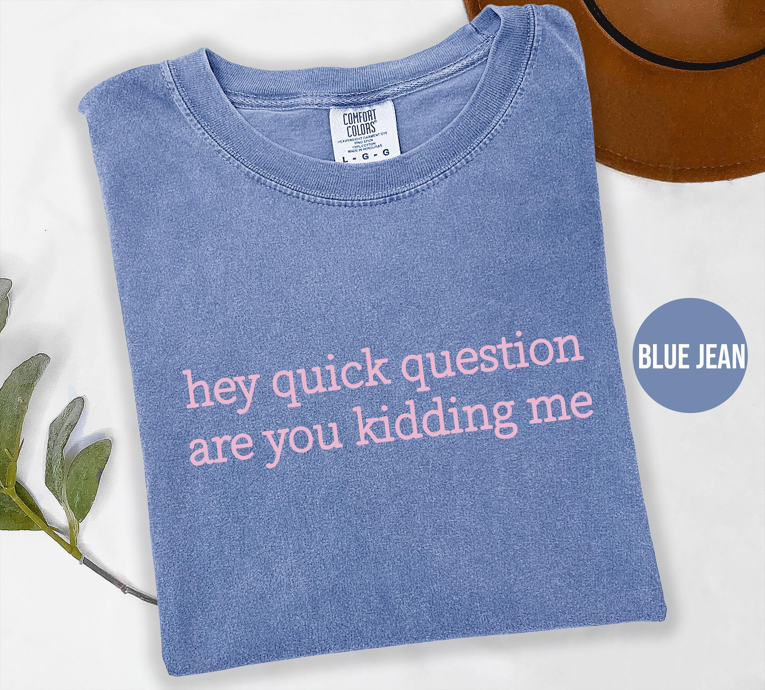 Comfort Colors® Hey Quick Question Are You Kidding Me Shirt,  Sarcastic Tshirt,  Funny Humor Shirt, Funny Meme Shirt, Mental Health Shirt