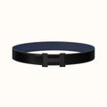 HM CONSTANCE BELT BUCKLE & REVERSIBLE NAVY BLUE AND BLACK LEATHER STRAP 38MM