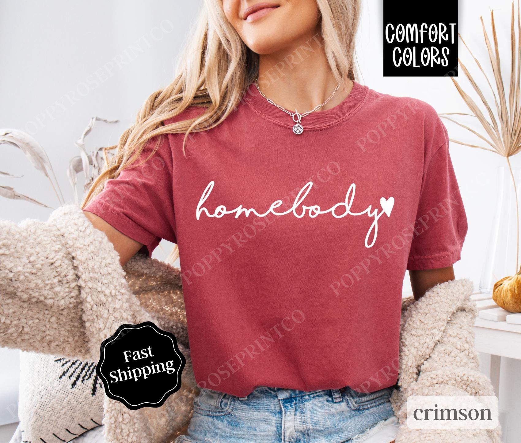 Homebody Shirt Comfort Colors, Cute Women's Tee, Trendy Women's Tshirt, Introvert Tee, Oversized Graphic Shirt, Gift for Her