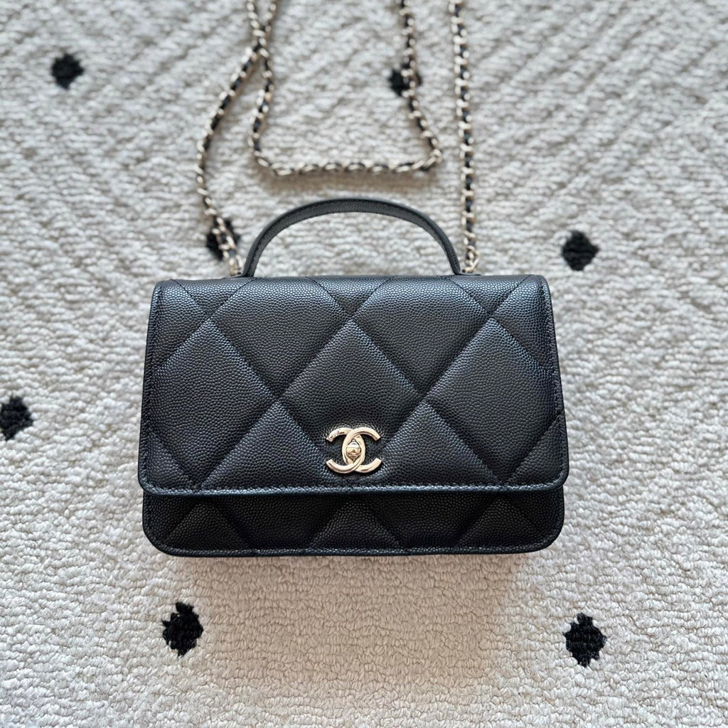 Chanel 2025 Trendy CC Wallet on Chain 19cm Bag Black Caviar Leather 320291