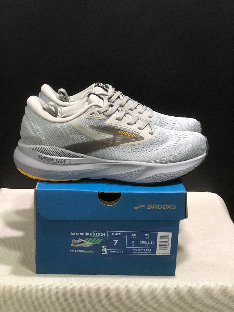 Brooks Adrenaline GTS 24 Support Road Running Shoes Light Grey Yellow