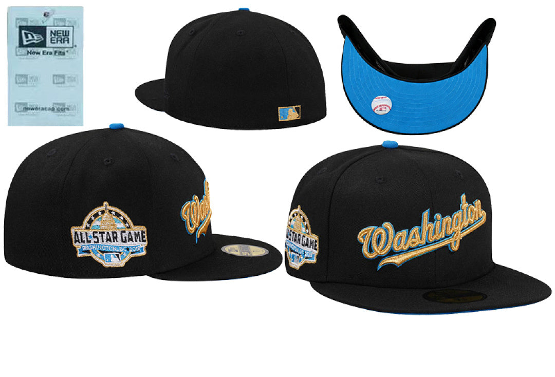 NEW ERA WASHINGTON NATIONALS ALL STAR GAME 2018 GOLDEN SCRIPT TWO TONE EDITION 59FIFTY FITTED HAT