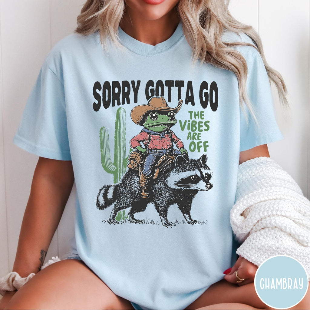 Vibes Are Off Comfort Colors® T-Shirt, Sorry Gotta Go, Vintage Frog Tshirt, Funny Retro Shirt, Graphic Tee, Funny Unisex Aesthetic Tshirt