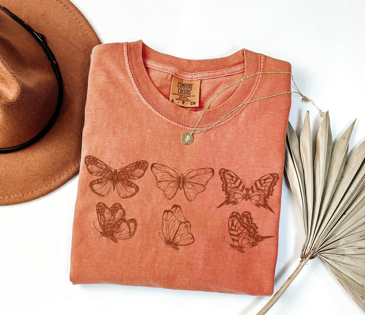 Dark Cottagecore Butterfly Shirt, Moth Aesthetic Tshirt, Nature Lover TShirt, Soft Comfort Colors Tee, Gift For Her, Boho T-Shirt