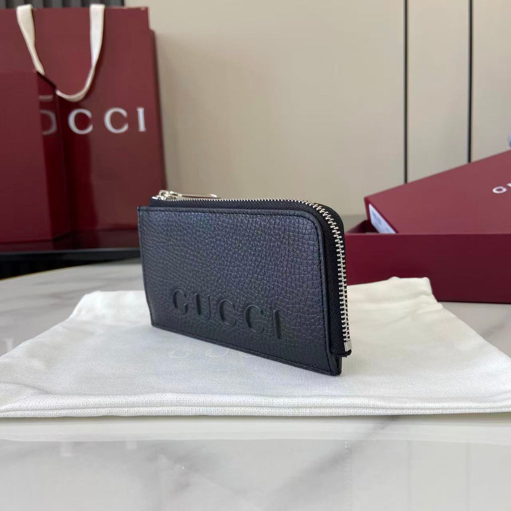 Gucci 25 Wallet 13.5cm Black Grained Cowhide 290505