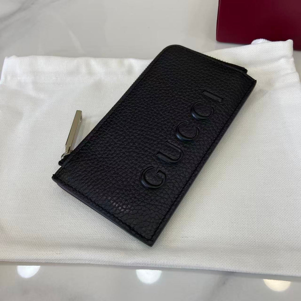 Gucci 25 Wallet 13.5cm Black Grained Cowhide 290505