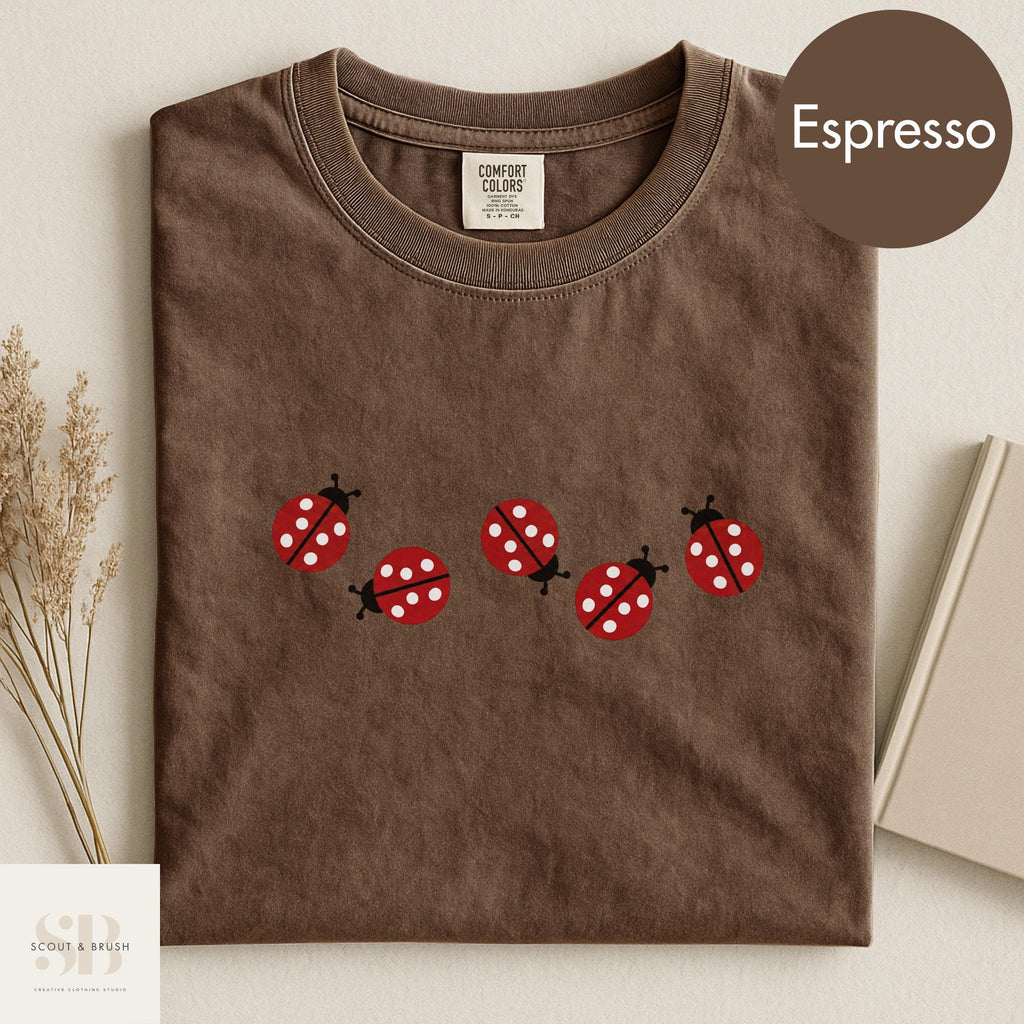 Comfort Colors Retro Ladybug Shirt, Cute Vintage Style Cottagecore Nature Lover Tee, Trendy Summer Boho TShirt