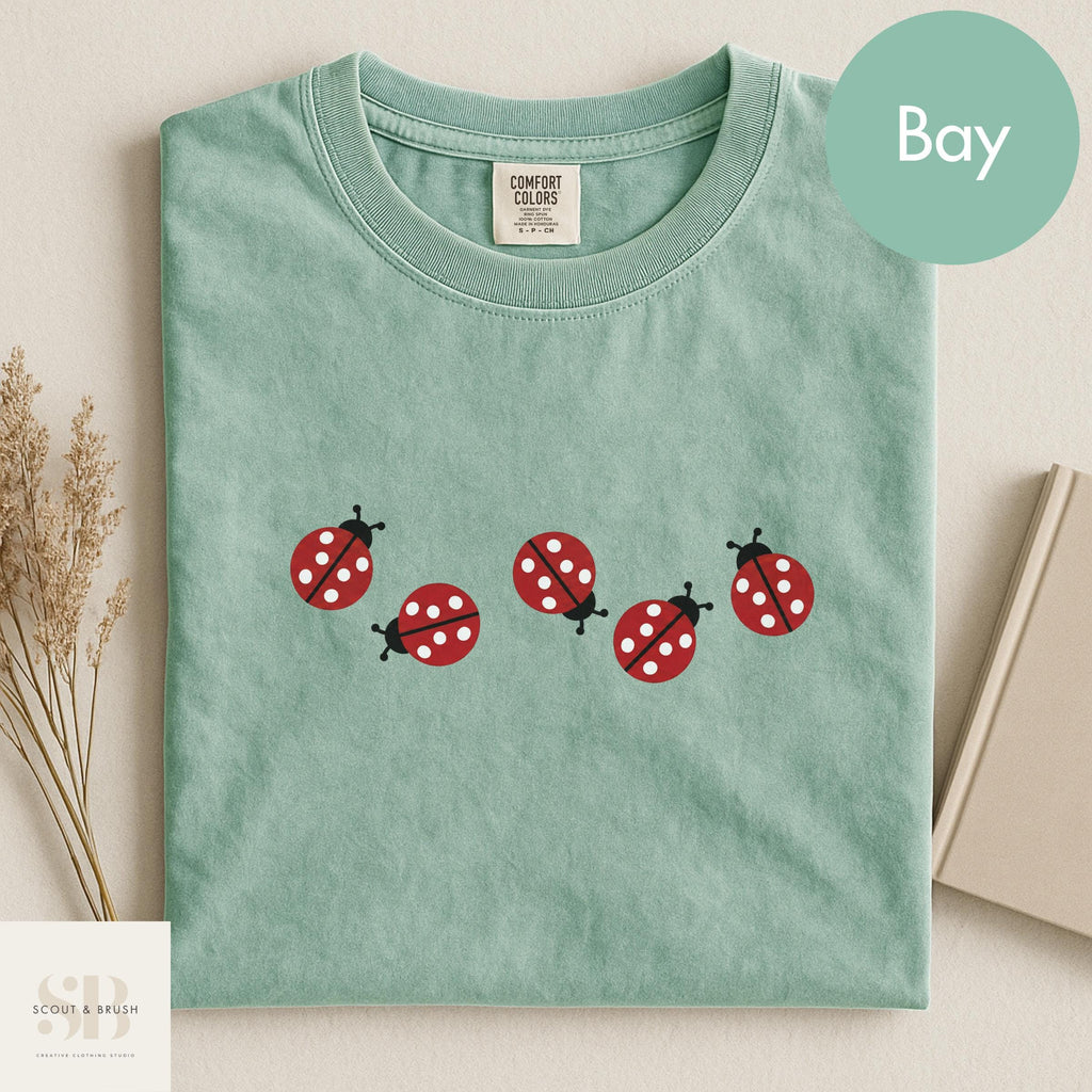 Comfort Colors Retro Ladybug Shirt, Cute Vintage Style Cottagecore Nature Lover Tee, Trendy Summer Boho TShirt