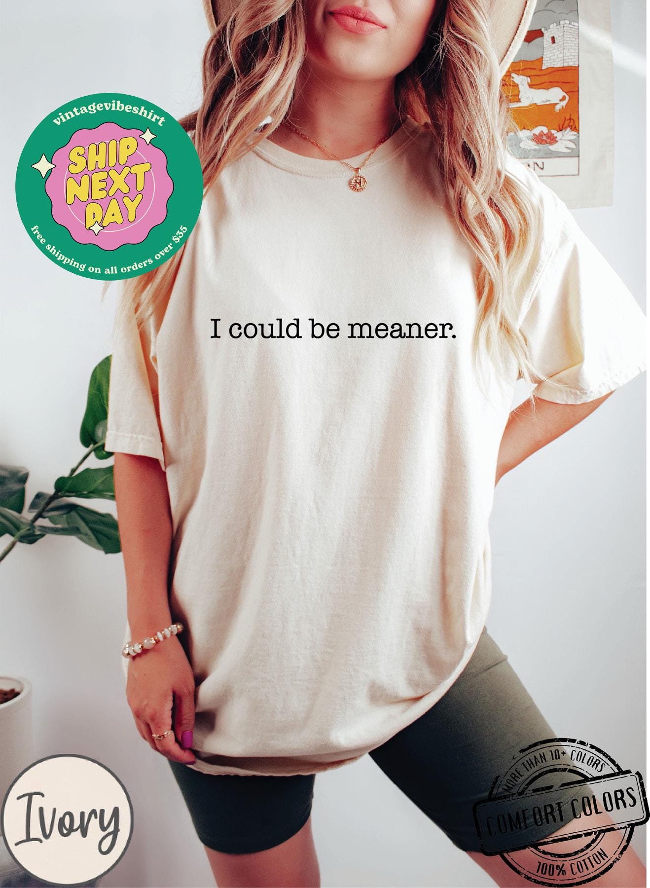I Could Be Meaner Shirt Comfort Colors®, Sarcastic Sweatshirt, Funny Quote Crewneck, Funny Humor Shirt, Trendy Shirt For Woman, Sarcasm Tees