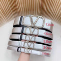 VALENTI GARAVANI VLOGO SIGNATURE REVERSIBLE BELT SILVER METALIC CALFSKIN