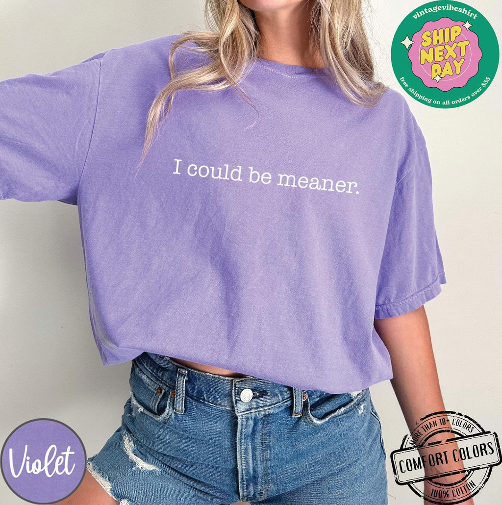 I Could Be Meaner Shirt Comfort Colors®, Sarcastic Sweatshirt, Funny Quote Crewneck, Funny Humor Shirt, Trendy Shirt For Woman, Sarcasm Tees