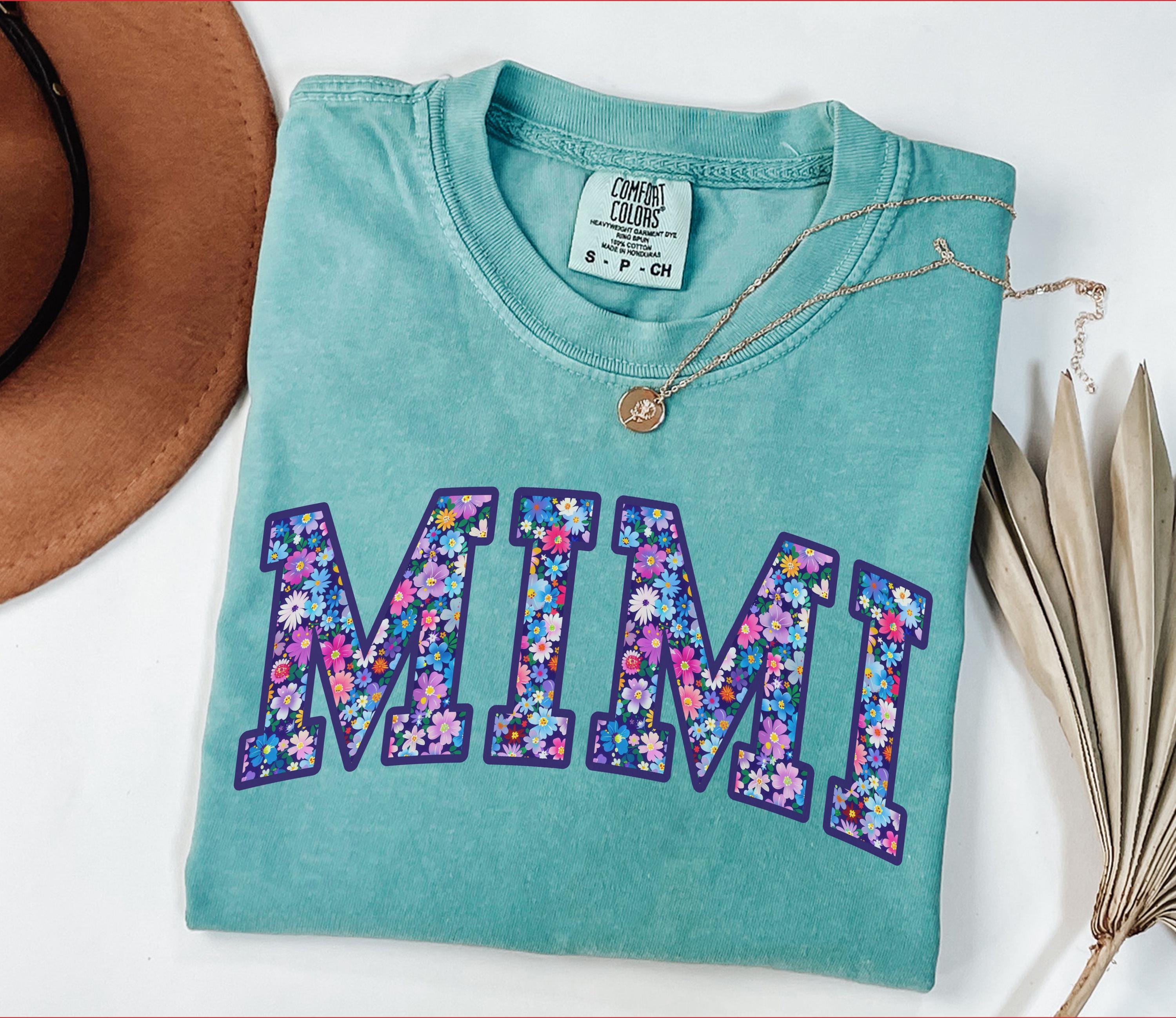 Comfort Colors Mimi Shirt, Floral Mimi Tee, Trendy Mimi Tshirt, Womens Flower Mimi Gift, Pregnancy Reveal Gift for New Mimi, Mimi Shirt