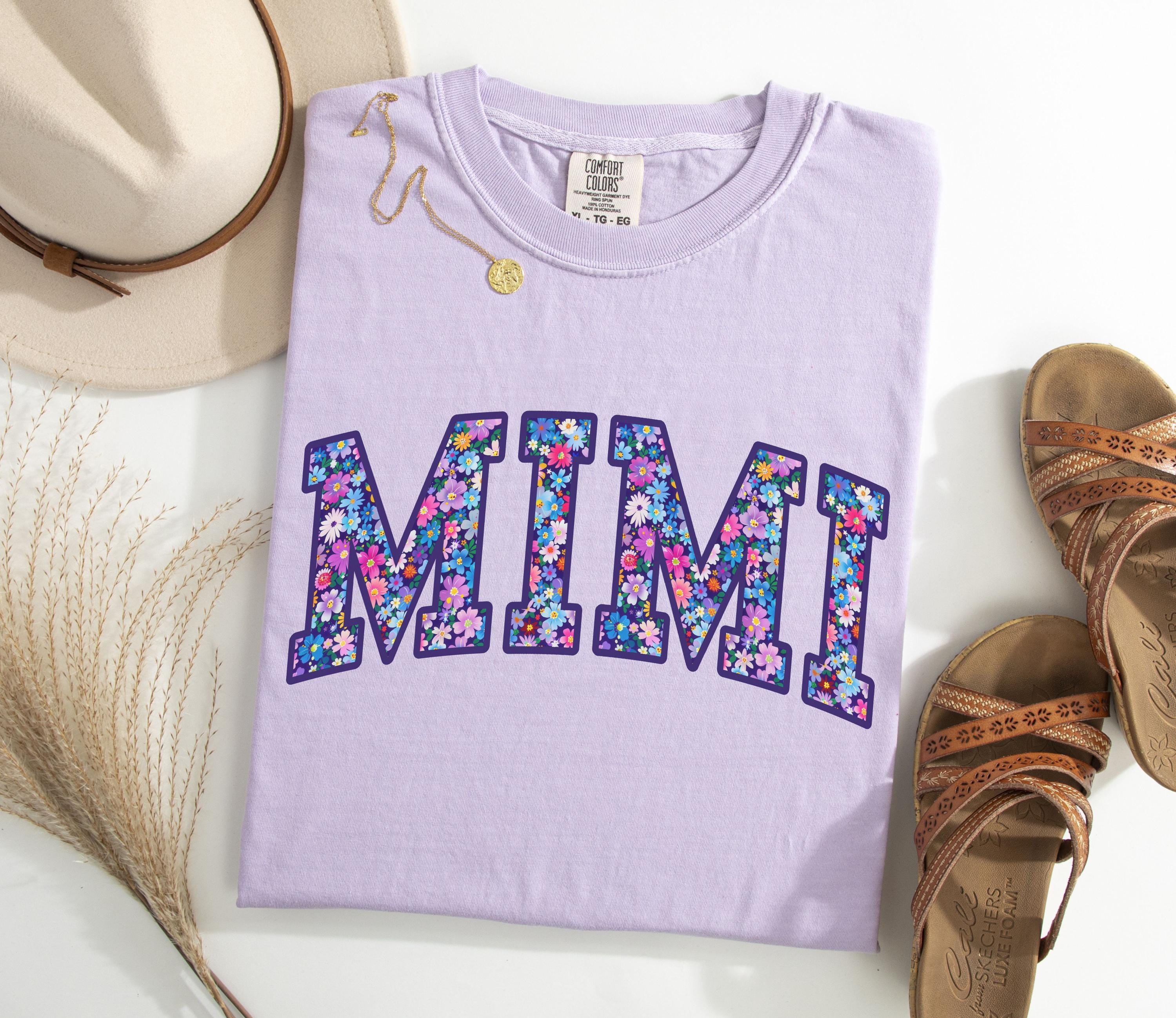 Comfort Colors Mimi Shirt, Floral Mimi Tee, Trendy Mimi Tshirt, Womens Flower Mimi Gift, Pregnancy Reveal Gift for New Mimi, Mimi Shirt