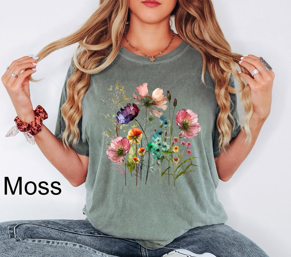 Comfort Colors® Boho Cottagecore Tshirt, Wildflowers T shirt, Vintage Pressed Flowers Shirt, Botanical Floral Tee, Gift for Gardener, Floral