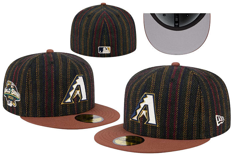 Men's Arizona Diamondbacks New Era Brown Vintage Herringbone 59FIFTY Fitted Hat