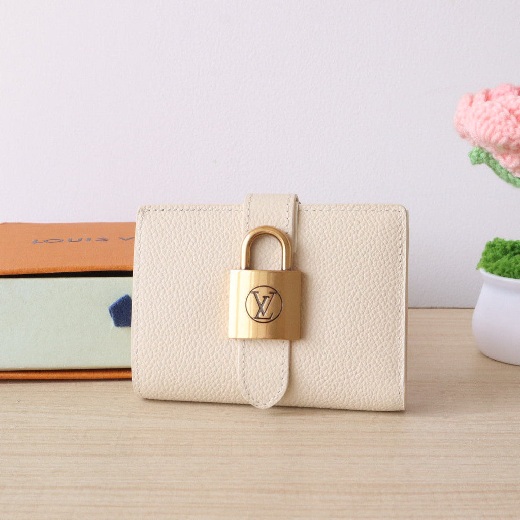 LV Portfoille Locky Wallet Cream in Cowhide 287573