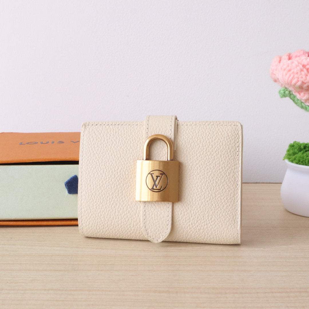 LV Portfoille Locky Wallet Cream in Cowhide 287573