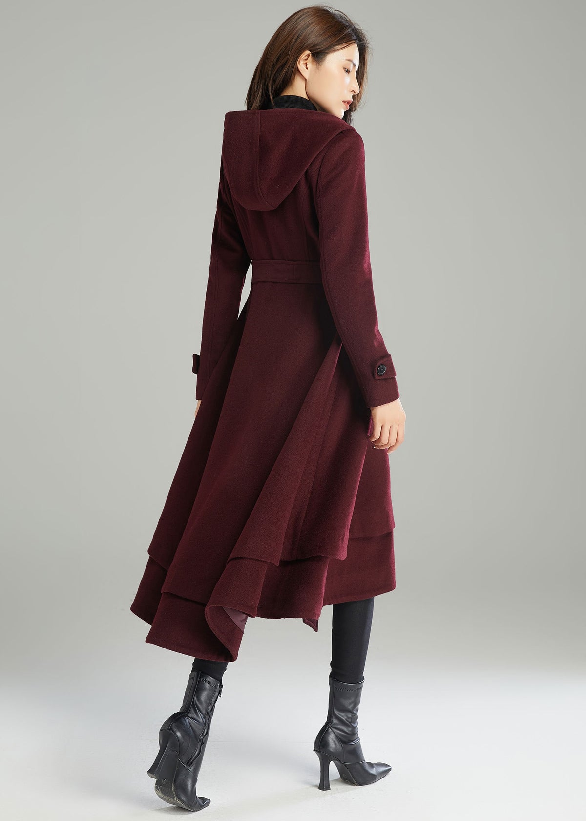 Wool Coat, Wool coat women, Hooded Wool Coat, Asymmetrical wool coat, Warm Wool Coat, Winter Coat Women, Womens Wool Coat, Ylistyle C2992