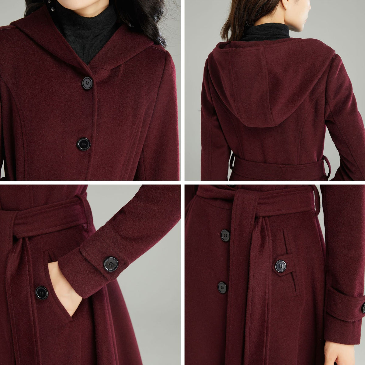 Wool Coat, Wool coat women, Hooded Wool Coat, Asymmetrical wool coat, Warm Wool Coat, Winter Coat Women, Womens Wool Coat, Ylistyle C2992