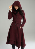 Wool Coat, Wool coat women, Hooded Wool Coat, Asymmetrical wool coat, Warm Wool Coat, Winter Coat Women, Womens Wool Coat, Ylistyle C2992