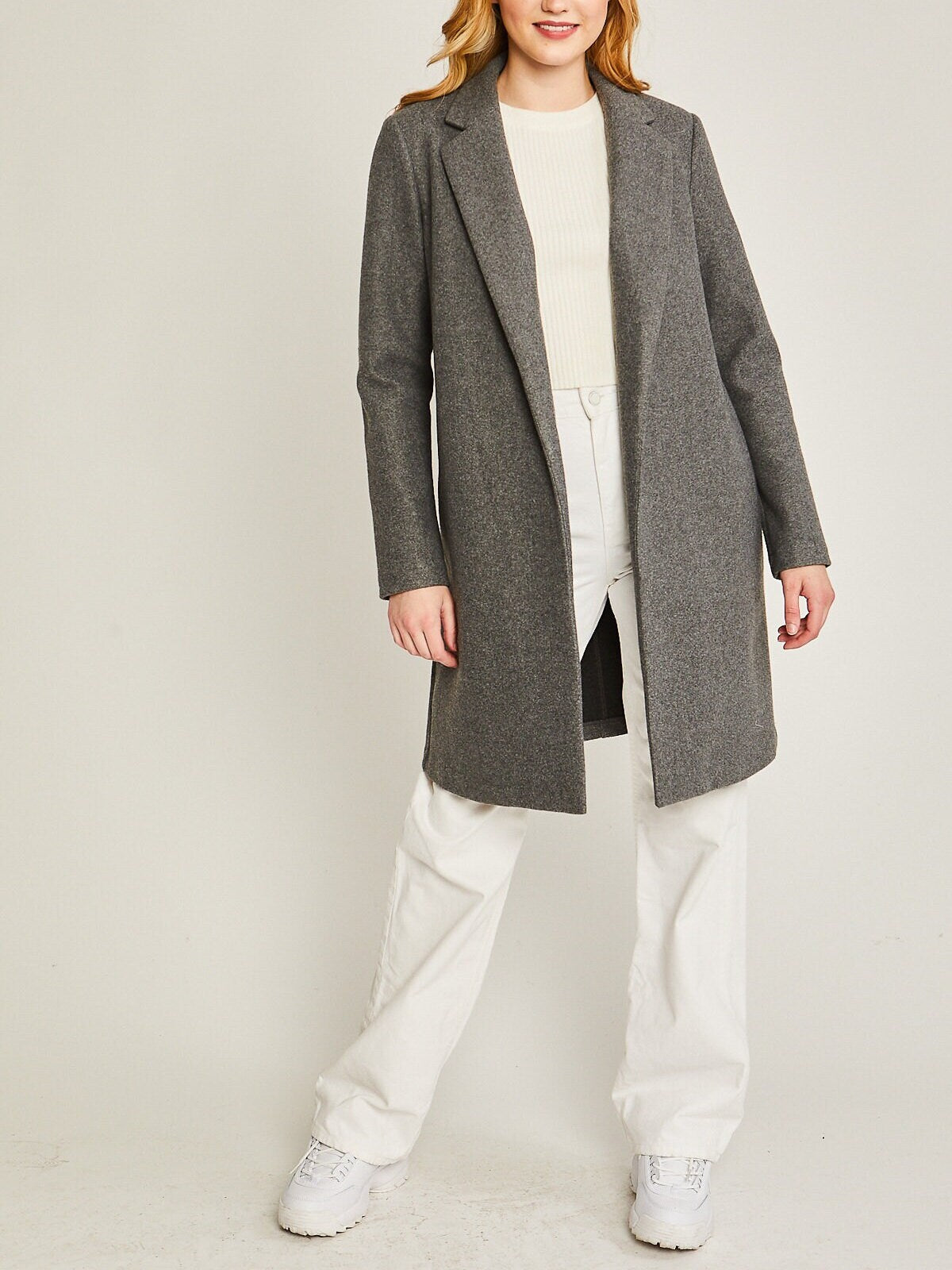 Long Line Fleece Open Coat, Hidden Side Pockets, Premium Quality, Dressy Long Jacket, no Closure, Versatile Fall Winter Fashion