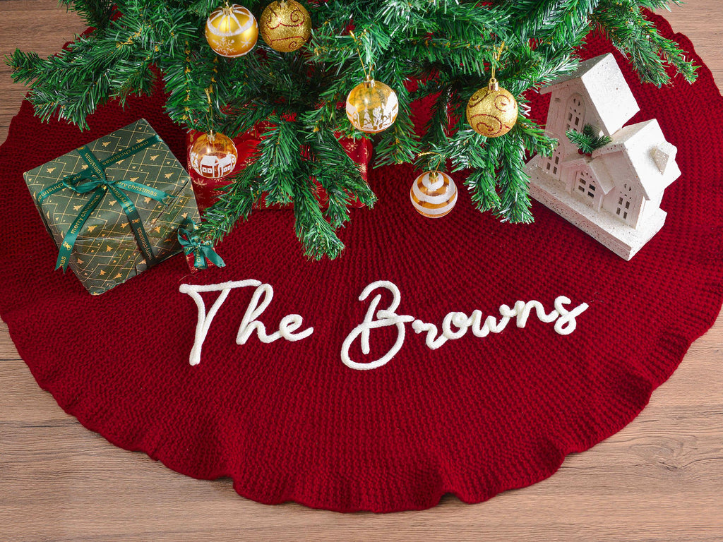 Personalized Christmas Tree Skirt, Family Christmas Tree Skirts, Custom House Warming Gift, Christmas Home Decor, Christmas Decorations