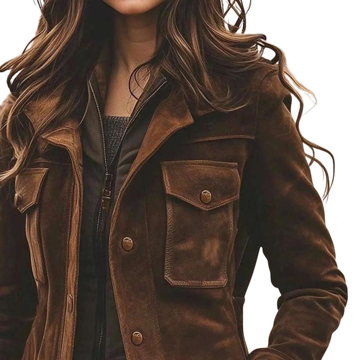 Handmade Women's Brown Suede leather Trench Coat – Vintage Long Suede Coat | Classic Button Overcoat | Halloween Winter Coat Gift For Her