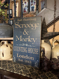Scrooge & Marley counting house sign bah humbug   Christmas Primitive Sign